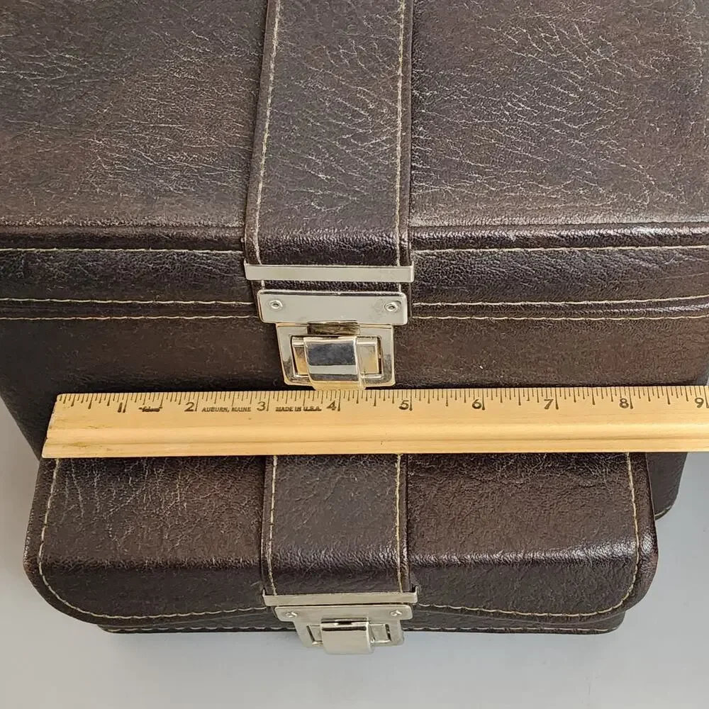 Vintage Brown Faux Leather Camera Case w/Shoulder Strap & Metal Clasps – MCM